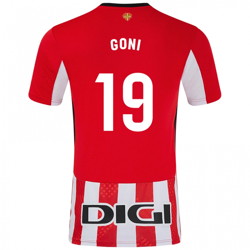 Homme Maillot Marcos Goñi #19 Rouge Blanc Tenues Domicile 2024/25 T-Shirt Belgique