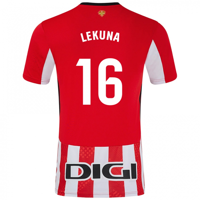 Homme Maillot Adrián Lekuna #16 Rouge Blanc Tenues Domicile 2024/25 T-Shirt Belgique