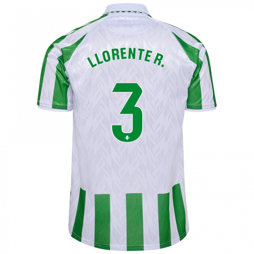 Heren Diego Llorente #3 Groen Witte Strepen Thuisshirt Thuistenue 2024/25 T-Shirt België