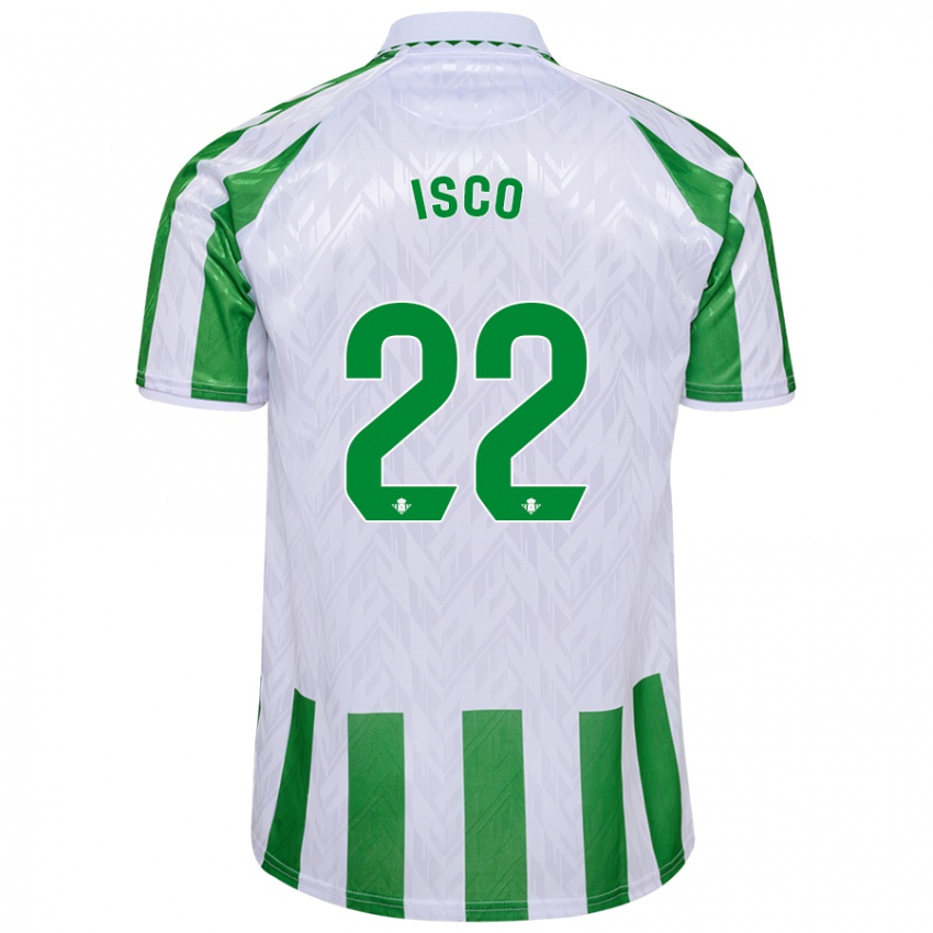 Heren Isco #22 Groen Witte Strepen Thuisshirt Thuistenue 2024/25 T-Shirt België