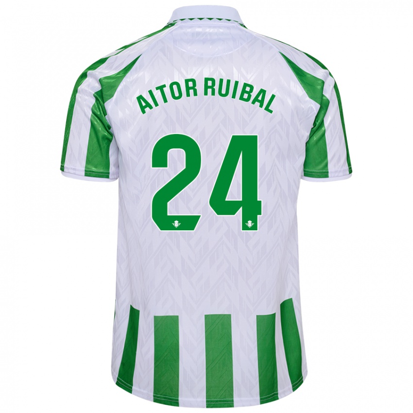 Heren Aitor Ruibal #24 Groen Witte Strepen Thuisshirt Thuistenue 2024/25 T-Shirt België