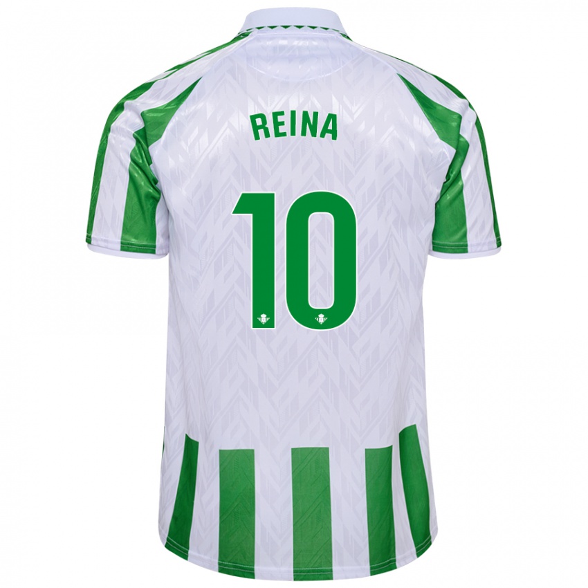 Heren Carlos Reina #10 Groen Witte Strepen Thuisshirt Thuistenue 2024/25 T-Shirt België