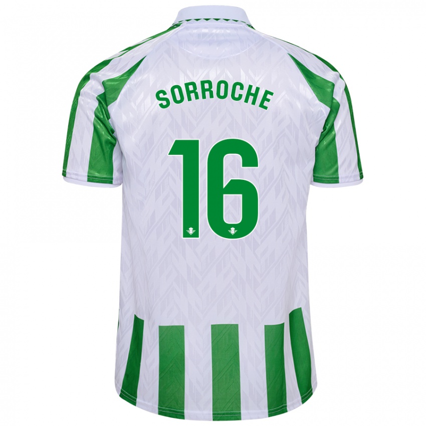 Heren Ginés Sorroche #16 Groen Witte Strepen Thuisshirt Thuistenue 2024/25 T-Shirt België