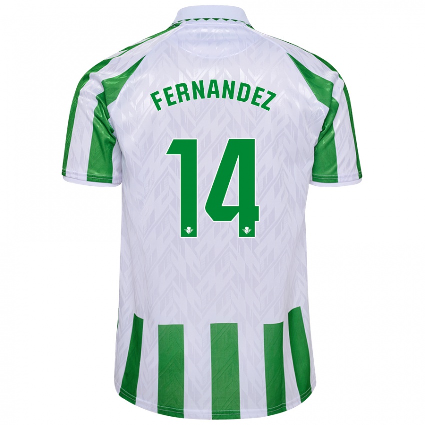 Heren Quique Fernández #14 Groen Witte Strepen Thuisshirt Thuistenue 2024/25 T-Shirt België