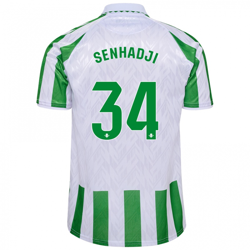 Heren Yanis Senhadji #34 Groen Witte Strepen Thuisshirt Thuistenue 2024/25 T-Shirt België