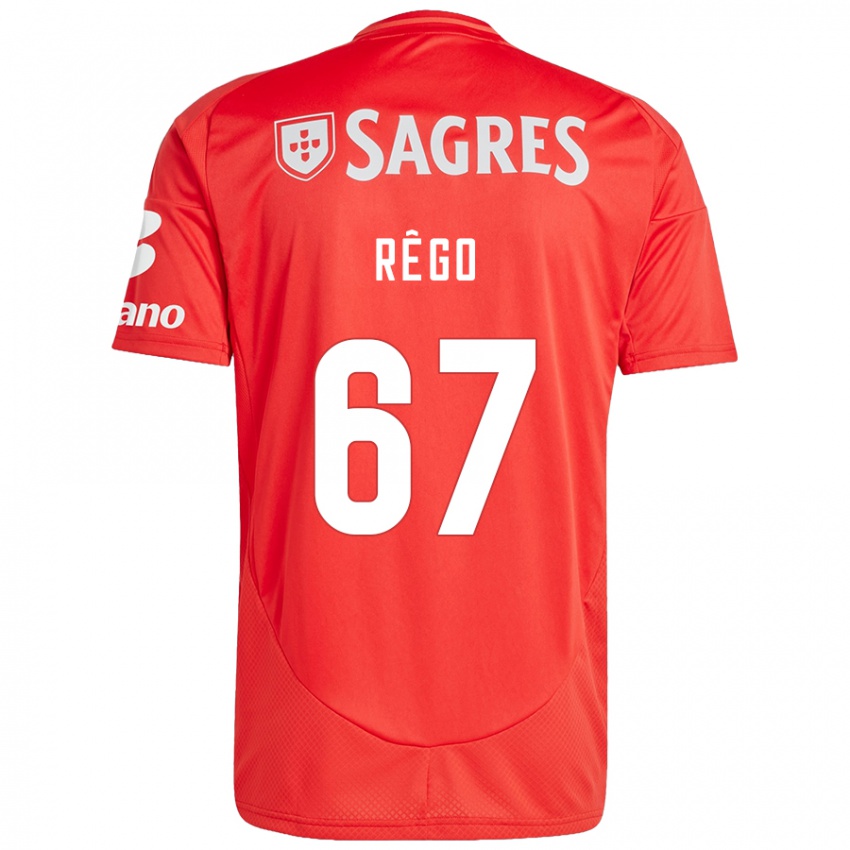 Homme Maillot Rodrigo Rêgo #67 Rouge Blanc Tenues Domicile 2024/25 T-Shirt Belgique