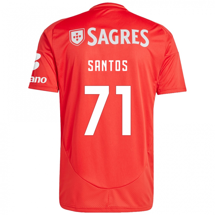 Homme Maillot Leandro Santos #71 Rouge Blanc Tenues Domicile 2024/25 T-Shirt Belgique