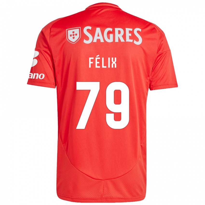 Homme Maillot Hugo Félix #79 Rouge Blanc Tenues Domicile 2024/25 T-Shirt Belgique