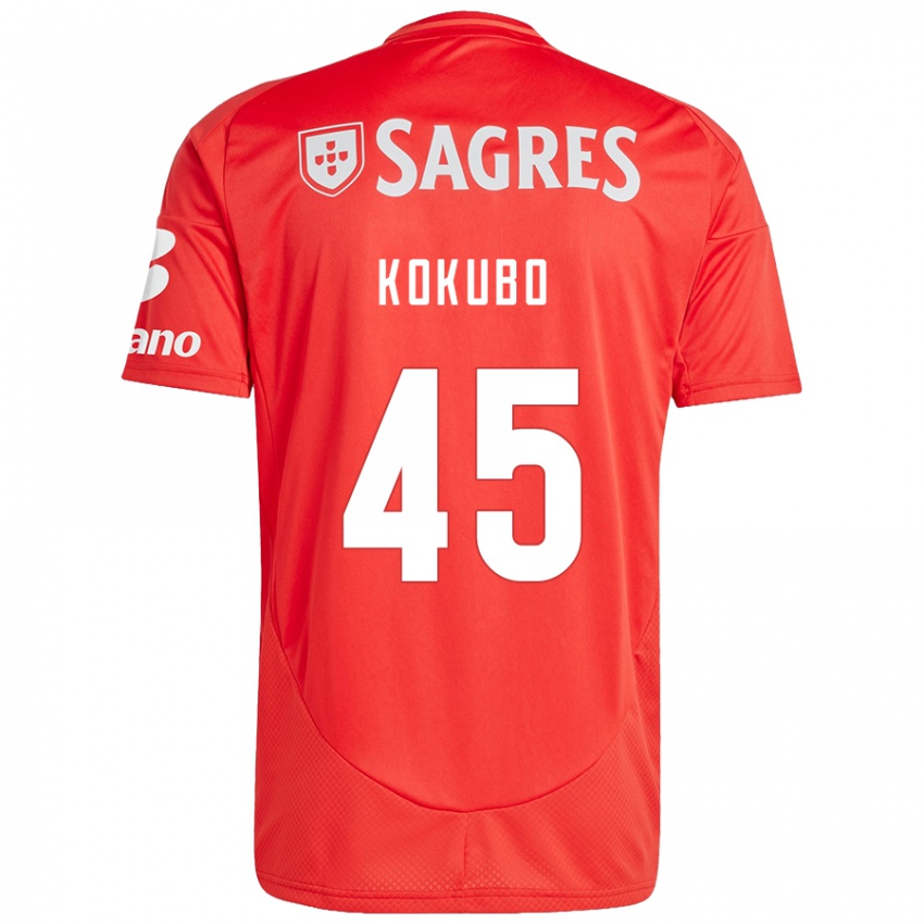 Herren Leo Kokubo #45 Rot Weiß Heimtrikot Trikot 2024/25 T-Shirt Belgien