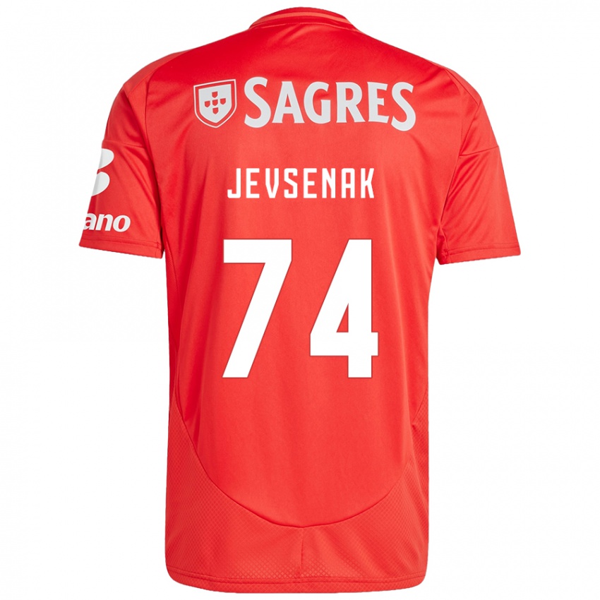 Homme Maillot Zan Jevsenak #74 Rouge Blanc Tenues Domicile 2024/25 T-Shirt Belgique