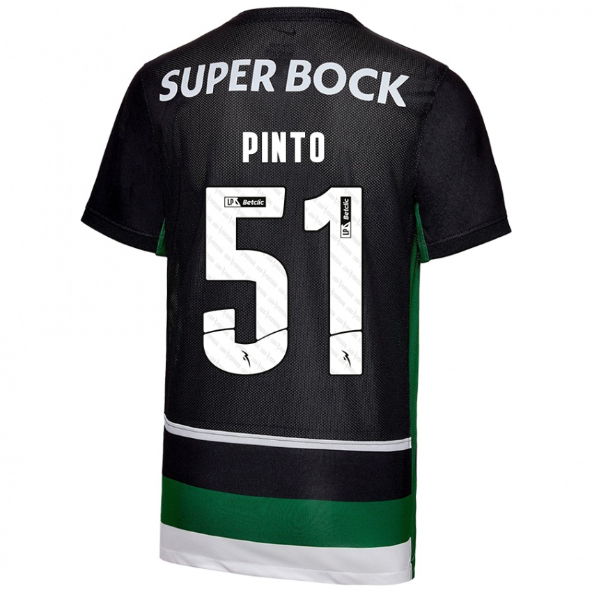 Herren Diogo Pinto #51 Schwarz Weiß Grün Heimtrikot Trikot 2024/25 T-Shirt Belgien