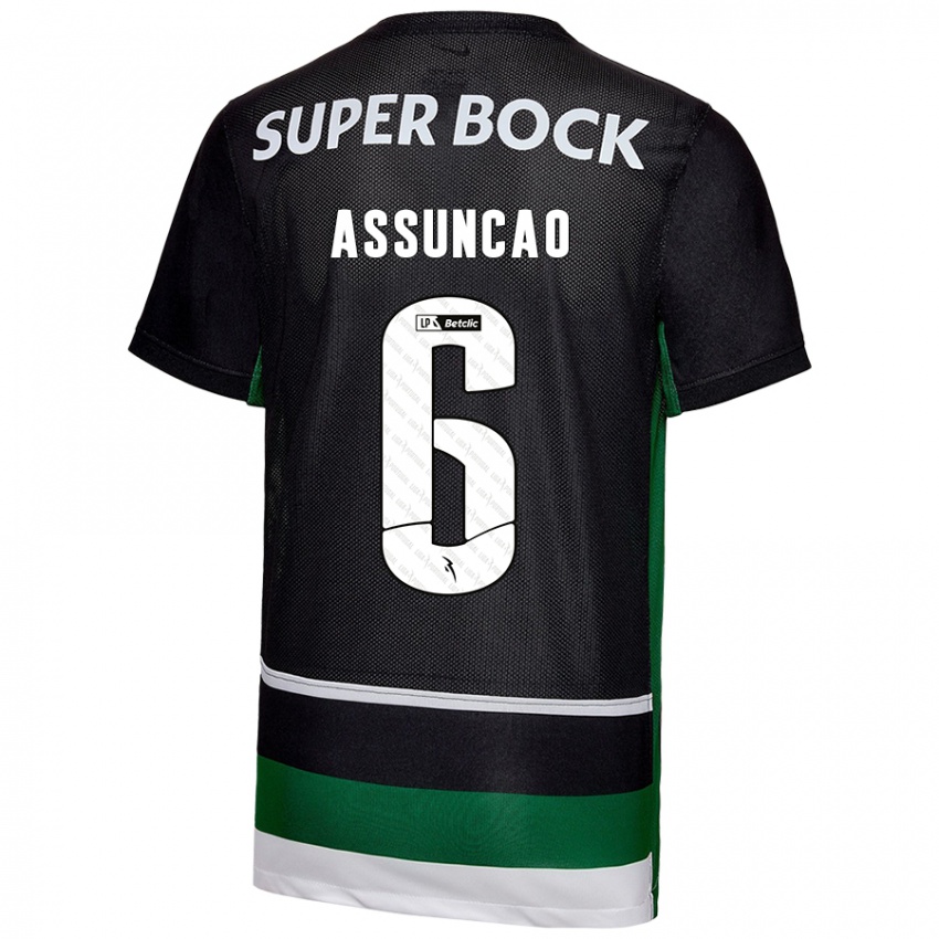 Heren João Assunção #6 Zwart Wit Groen Thuisshirt Thuistenue 2024/25 T-Shirt België