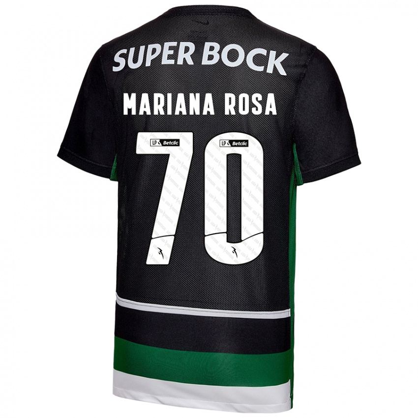 Herren Mariana Silva Pinto Vilaça Da Rosa #70 Schwarz Weiß Grün Heimtrikot Trikot 2024/25 T-Shirt Belgien