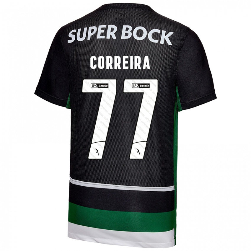 Herren Alicia Figueiredo Lima Correia #77 Schwarz Weiß Grün Heimtrikot Trikot 2024/25 T-Shirt Belgien