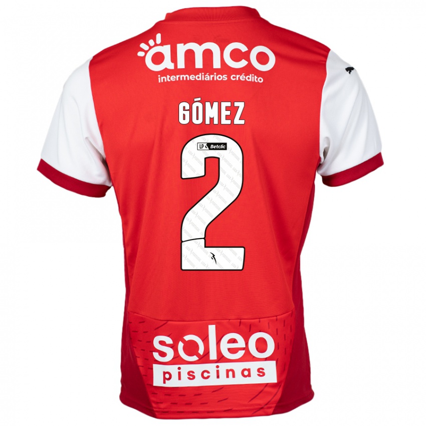 Heren Víctor Gómez #2 Rood Wit Thuisshirt Thuistenue 2024/25 T-Shirt België