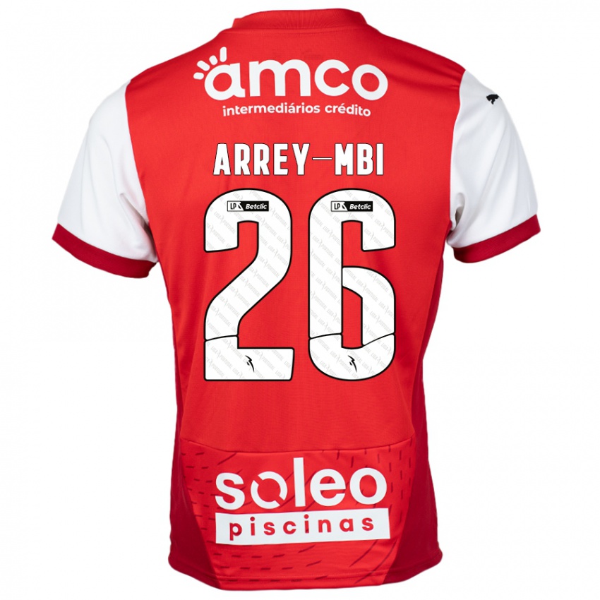 Heren Bright Arrey-Mbi #26 Rood Wit Thuisshirt Thuistenue 2024/25 T-Shirt België