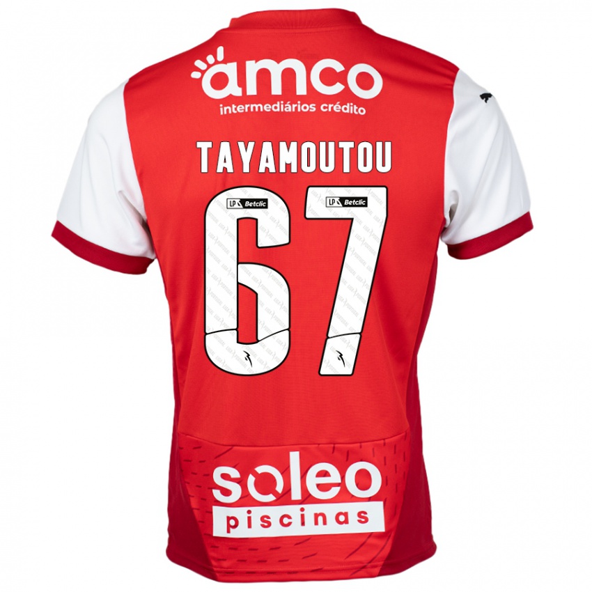 Homme Maillot Enzo Tayamoutou #67 Rouge Blanc Tenues Domicile 2024/25 T-Shirt Belgique