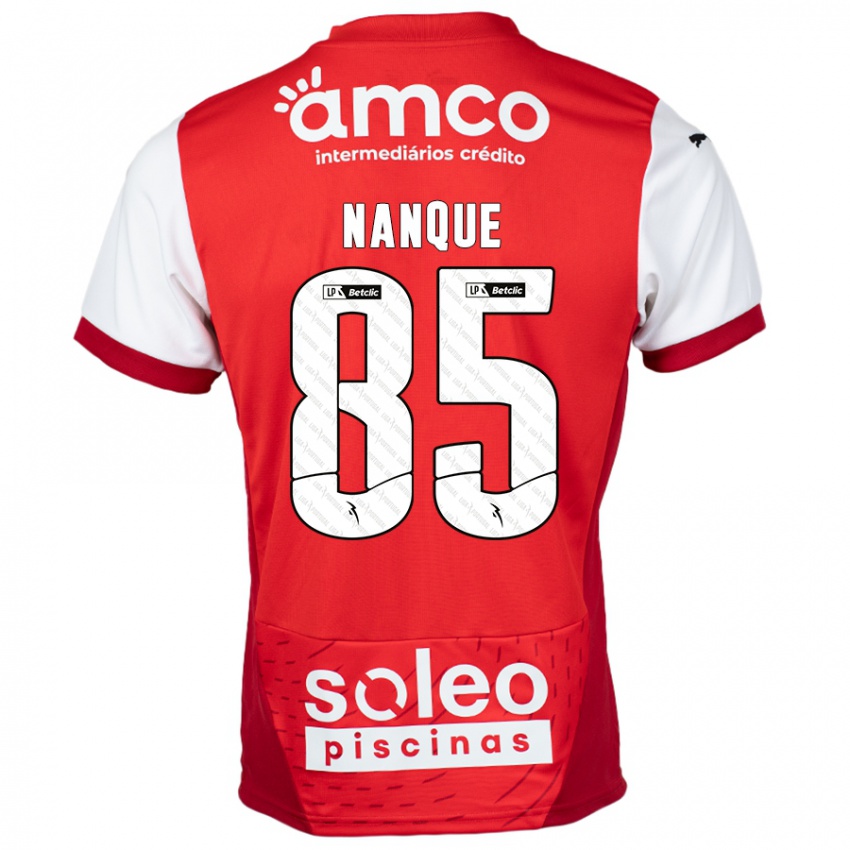 Homme Maillot Edgar Nanque #85 Rouge Blanc Tenues Domicile 2024/25 T-Shirt Belgique