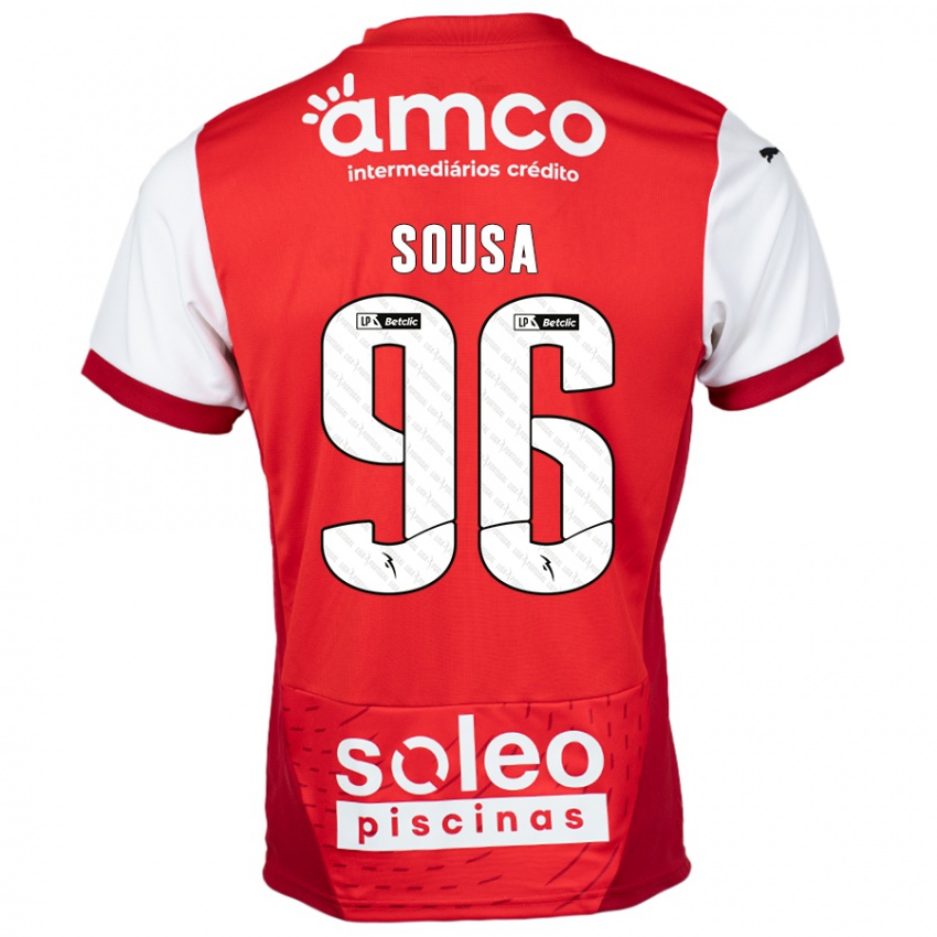 Herren Afonso Sousa #96 Rot Weiß Heimtrikot Trikot 2024/25 T-Shirt Belgien