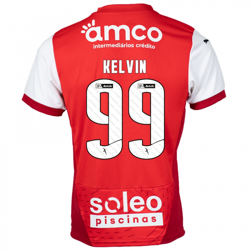 Homme Maillot Kauan Kelvin #99 Rouge Blanc Tenues Domicile 2024/25 T-Shirt Belgique