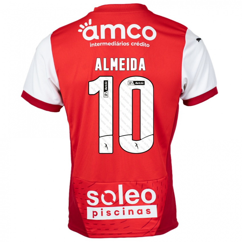 Herren Vitória Almeida #10 Rot Weiß Heimtrikot Trikot 2024/25 T-Shirt Belgien