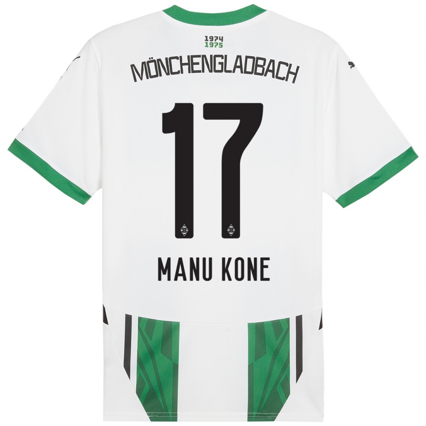 Heren Manu Kone #17 Wit Groen Thuisshirt Thuistenue 2024/25 T-Shirt België