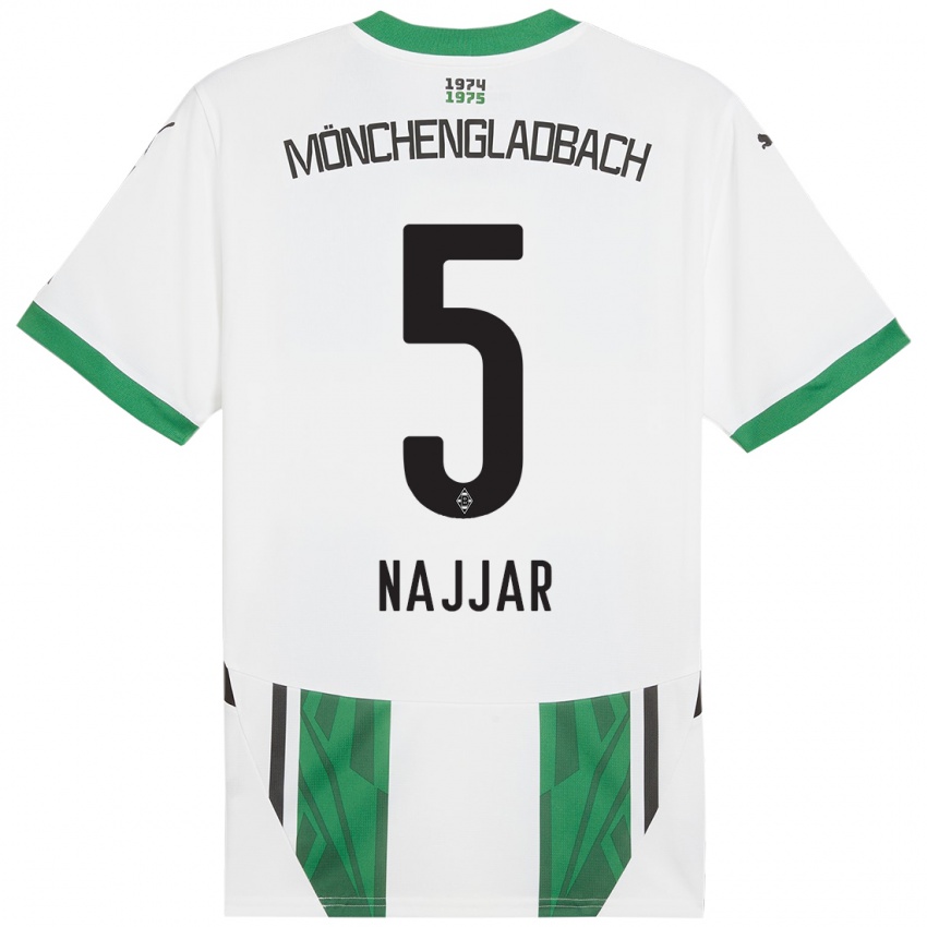 Heren Jamil Najjar #5 Wit Groen Thuisshirt Thuistenue 2024/25 T-Shirt België