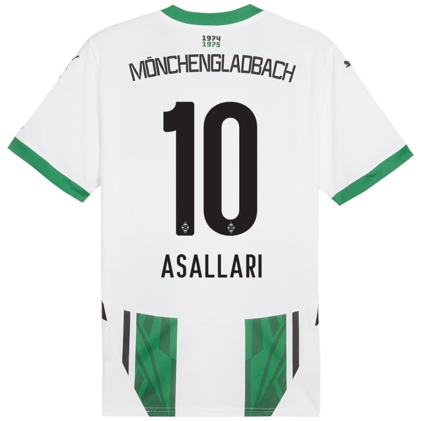 Homme Maillot Kushtrim Asallari #10 Blanc Vert Tenues Domicile 2024/25 T-Shirt Belgique