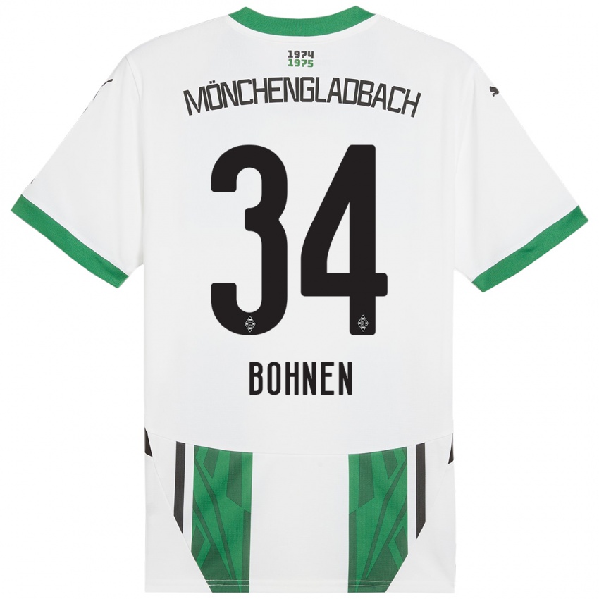 Homme Maillot Bohnen #34 Blanc Vert Tenues Domicile 2024/25 T-Shirt Belgique