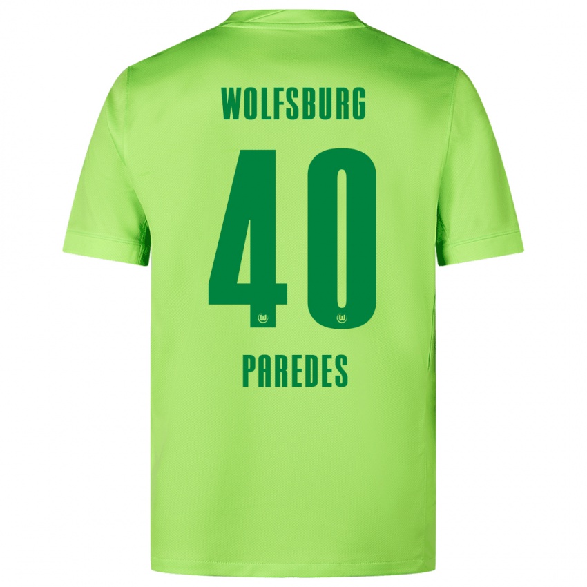 Heren Kevin Paredes #40 Fluorescerend Groen Thuisshirt Thuistenue 2024/25 T-Shirt België