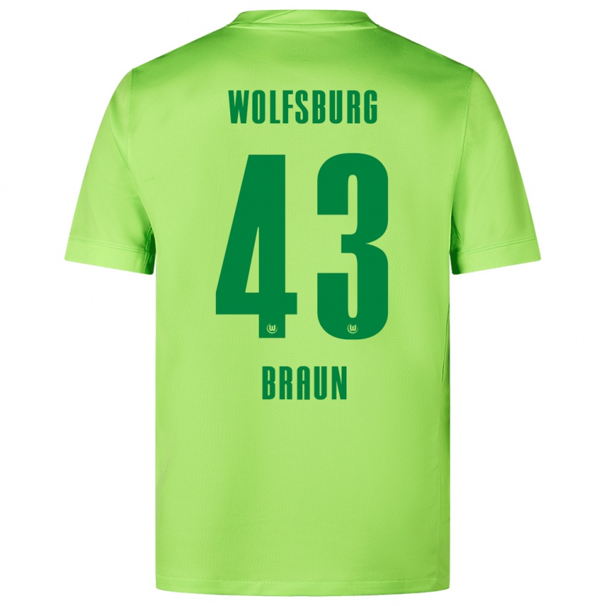 Herren Manuel Braun #43 Fluoreszierendes Grün Heimtrikot Trikot 2024/25 T-Shirt Belgien