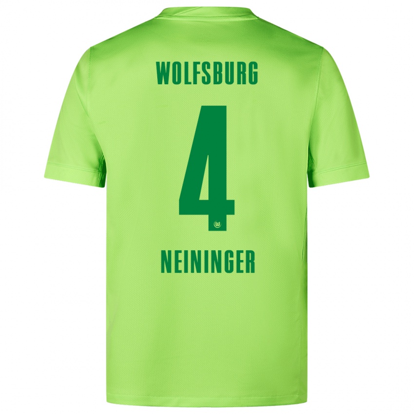 Heren Till Neininger #4 Fluorescerend Groen Thuisshirt Thuistenue 2024/25 T-Shirt België