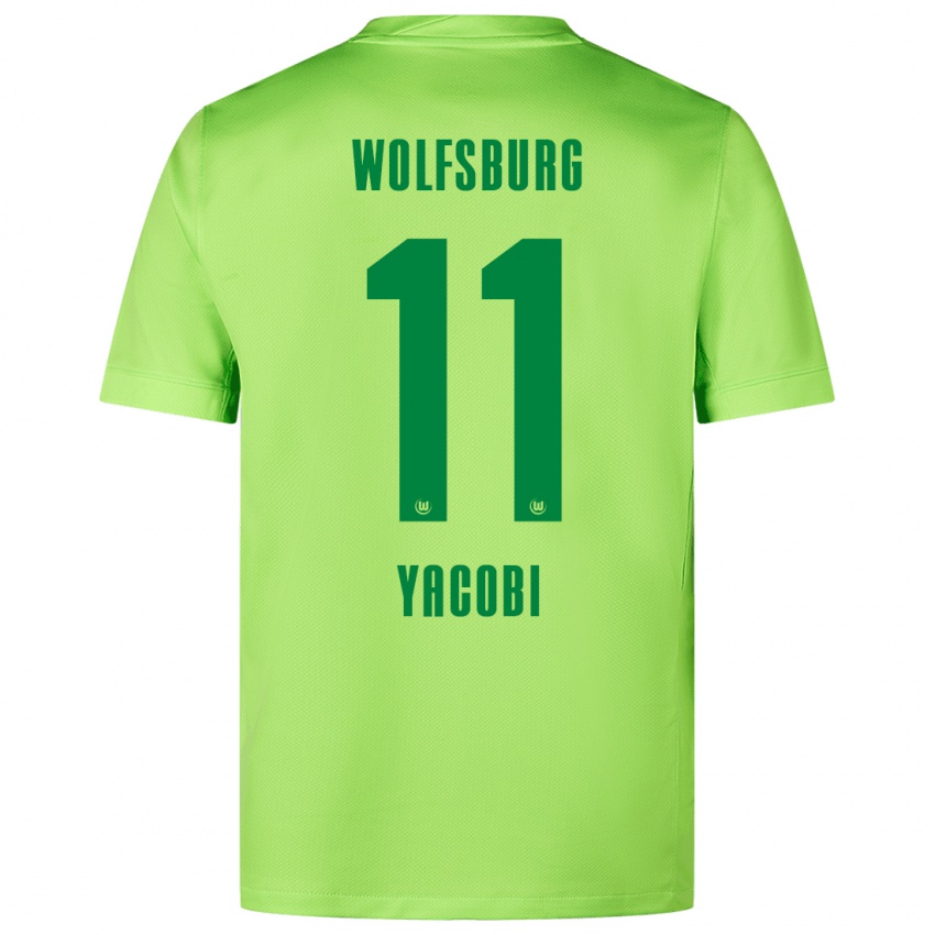 Heren Nilas Yacobi #11 Fluorescerend Groen Thuisshirt Thuistenue 2024/25 T-Shirt België