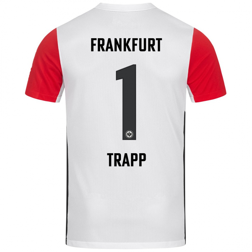 Heren Kevin Trapp #1 Wit Rood Thuisshirt Thuistenue 2024/25 T-Shirt België