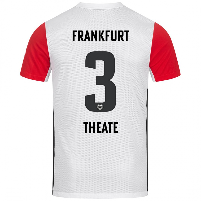 Heren Arthur Theate #3 Wit Rood Thuisshirt Thuistenue 2024/25 T-Shirt België