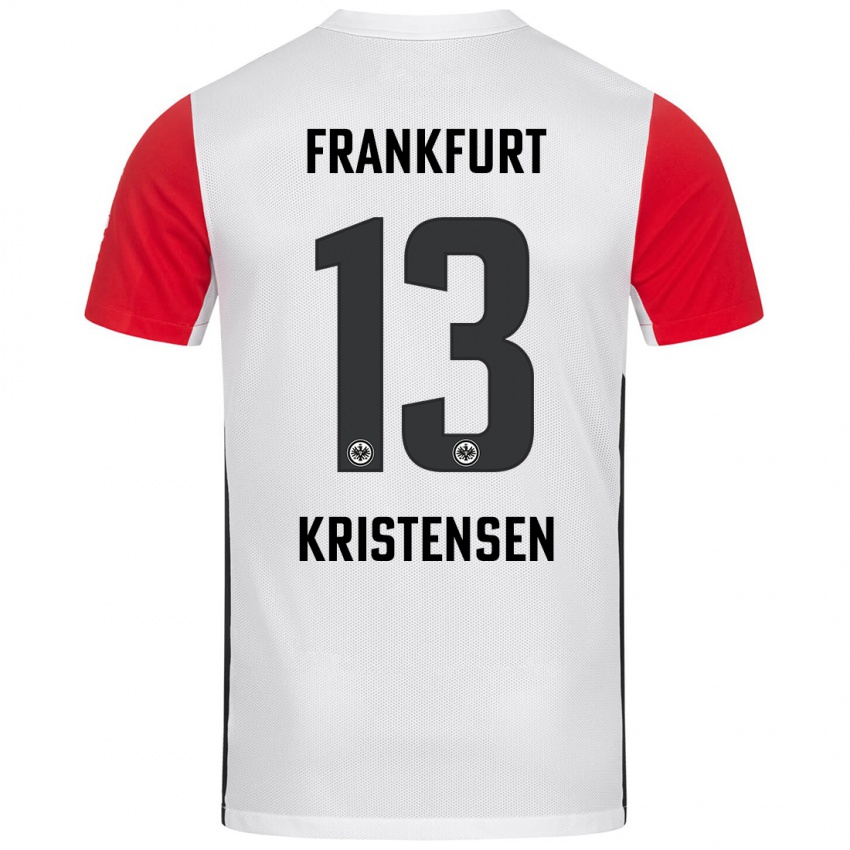 Heren Rasmus Kristensen #13 Wit Rood Thuisshirt Thuistenue 2024/25 T-Shirt België