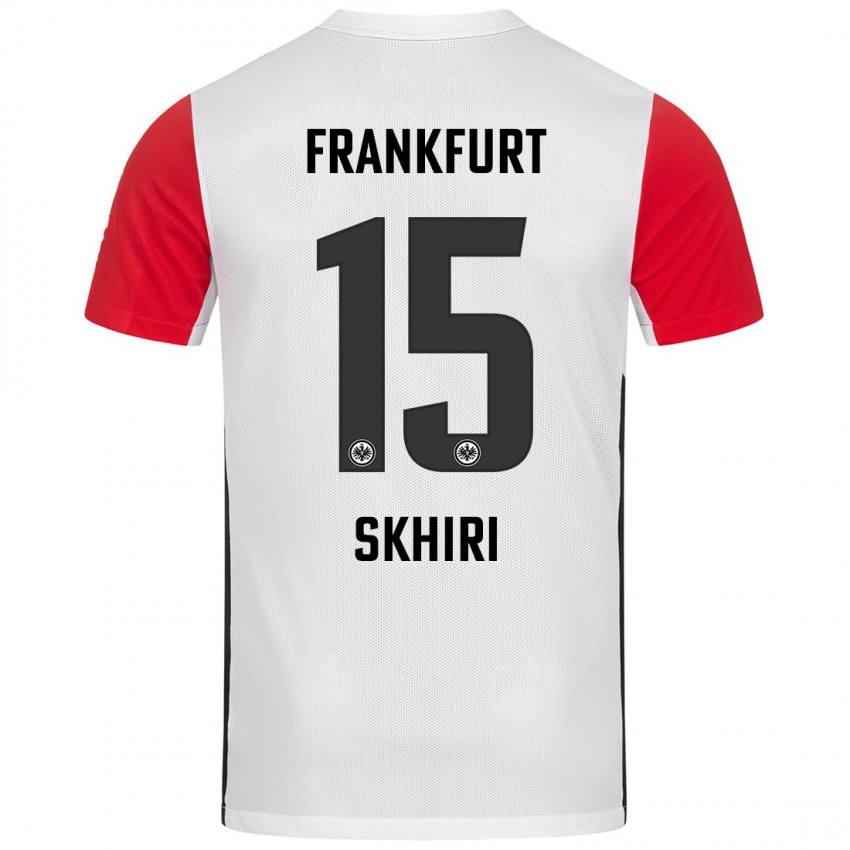 Heren Ellyes Skhiri #15 Wit Rood Thuisshirt Thuistenue 2024/25 T-Shirt België