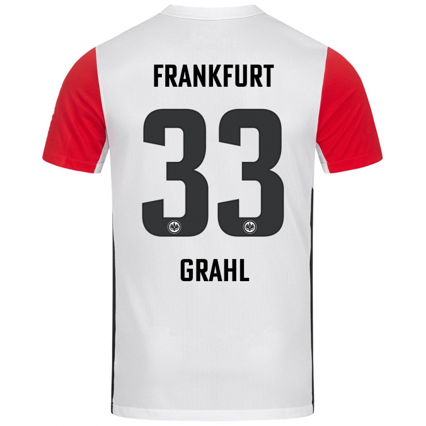 Heren Jens Grahl #33 Wit Rood Thuisshirt Thuistenue 2024/25 T-Shirt België