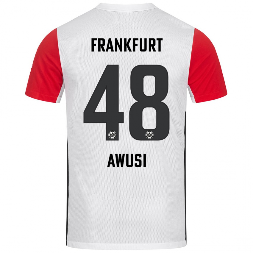 Heren Junior Awusi #48 Wit Rood Thuisshirt Thuistenue 2024/25 T-Shirt België