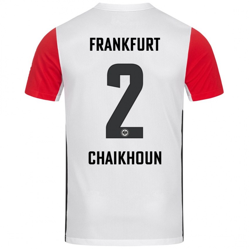 Heren Ayoub Chaikhoun #2 Wit Rood Thuisshirt Thuistenue 2024/25 T-Shirt België