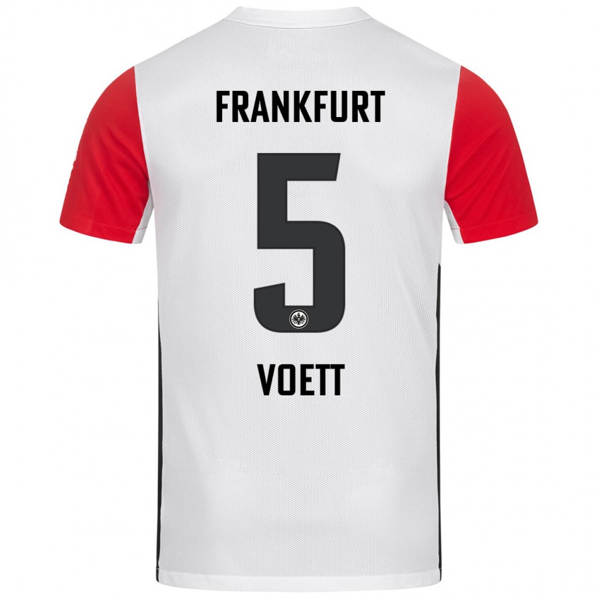 Heren Johannes Voett #5 Wit Rood Thuisshirt Thuistenue 2024/25 T-Shirt België