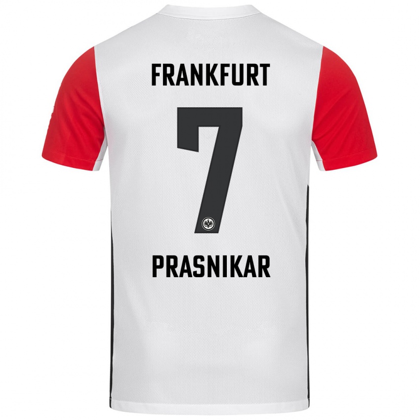 Heren Lara Prasnikar #7 Wit Rood Thuisshirt Thuistenue 2024/25 T-Shirt België