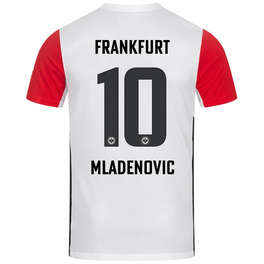 Heren Marko Mladenovic #10 Wit Rood Thuisshirt Thuistenue 2024/25 T-Shirt België