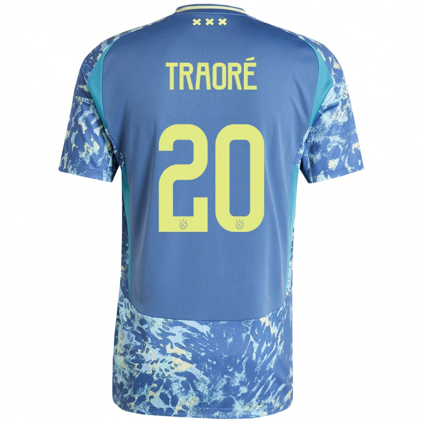 Herren Bertrand Traore #20 Grau Blau Gelb Auswärtstrikot Trikot 2024/25 T-Shirt Belgien