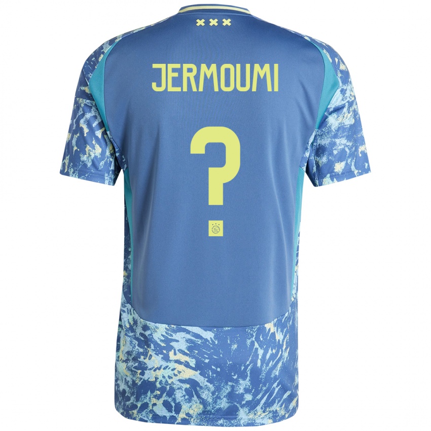 Herren Diyae Jermoumi #0 Grau Blau Gelb Auswärtstrikot Trikot 2024/25 T-Shirt Belgien