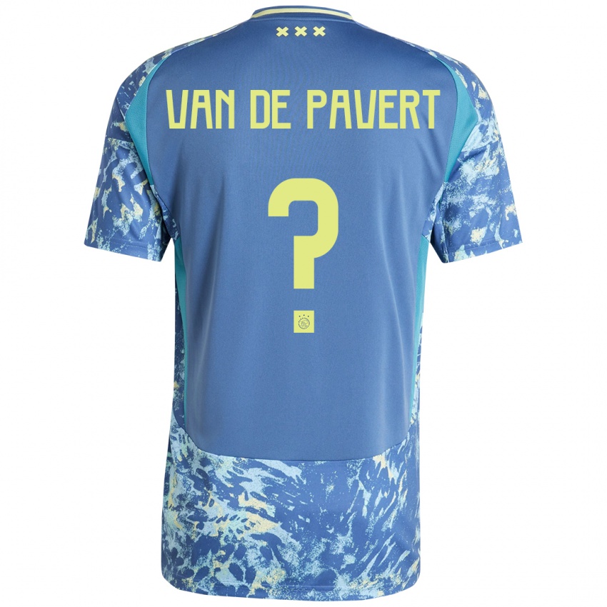 Heren Ryan Van De Pavert #0 Grijs Blauw Geel Uitshirt Uittenue 2024/25 T-Shirt België