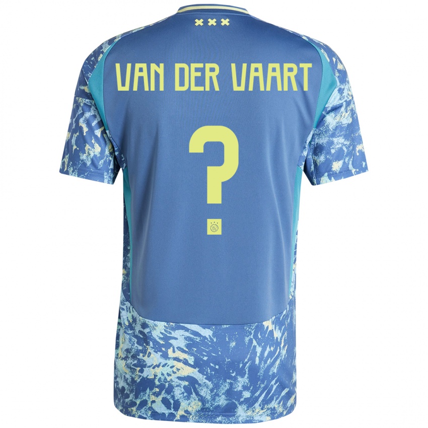 Heren Damian Van Der Vaart #0 Grijs Blauw Geel Uitshirt Uittenue 2024/25 T-Shirt België