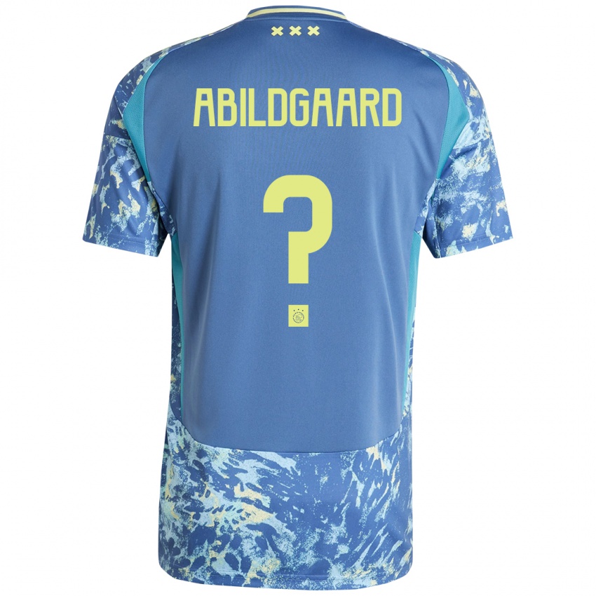 Heren Lasse Abildgaard #0 Grijs Blauw Geel Uitshirt Uittenue 2024/25 T-Shirt België