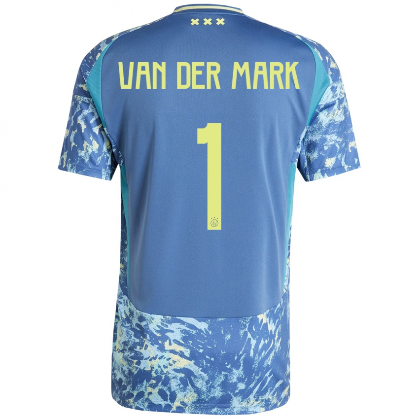 Heren Jesper Van Der Mark #1 Grijs Blauw Geel Uitshirt Uittenue 2024/25 T-Shirt België