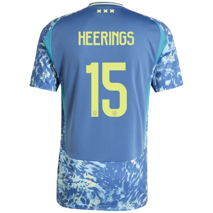 Heren Kai Heerings #15 Grijs Blauw Geel Uitshirt Uittenue 2024/25 T-Shirt België